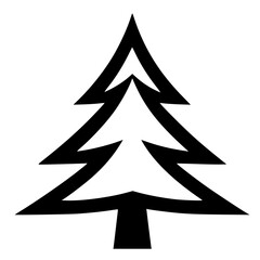 Fototapeta premium Decorative Christmas Tree Vector Illustration - Festive Xmas Tree Design for Greeting Cards, Holiday Decor, and Winter Celebrations - Traditional Green Pine Tree with Ornaments, Stars, and Lights