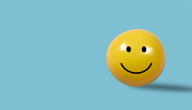 Naklejki Yellow smiley emoji with isolated background generative ai