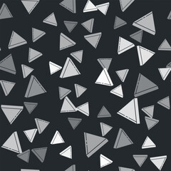 Grey Coffee paper filter icon isolated seamless pattern on black background. Vector