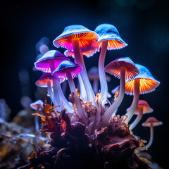 Fototapeta na wymiar psilocybin psychedelic mushrooms