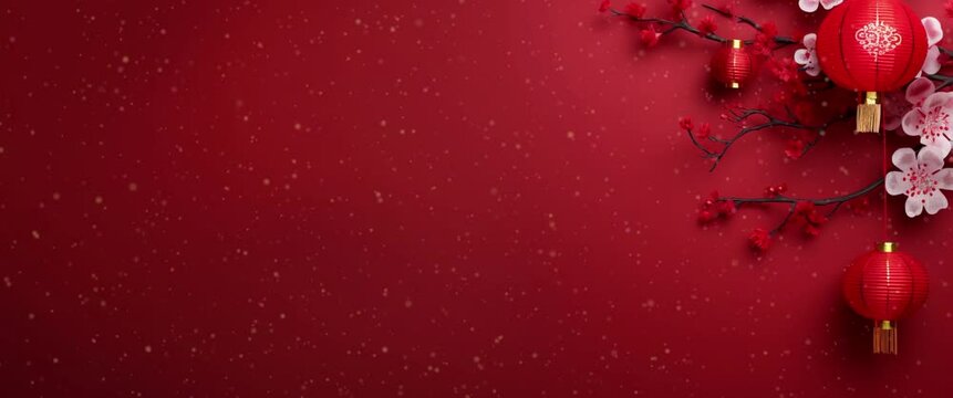 Anamorphic video Asian Chinese Traditional Culture Celebration. Chinese New Year. Lunar Year of the Dragon Zodiac.