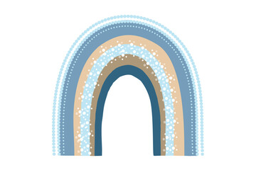 Children's rainbow in boho style Cute illustration in pastel blue colors. Children's room poster booklet 