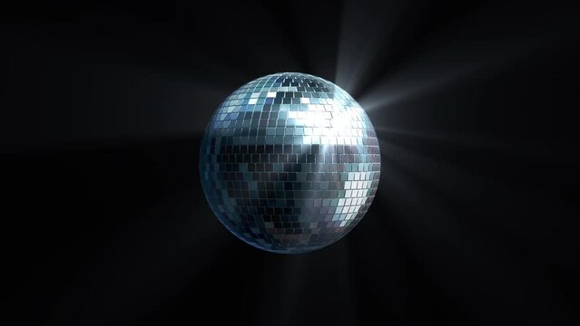 Disco ball. Night club lighting equipment. Spinning disco ball. Seamless loop animation.