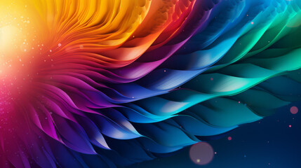 Abstract wave structure in rainbow colors, generated with ai