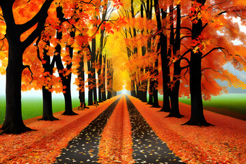 autumn forest path