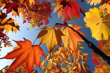 autumn leaves in the wind