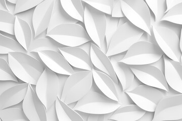 White geometric leaves 3d tiles texture Background 