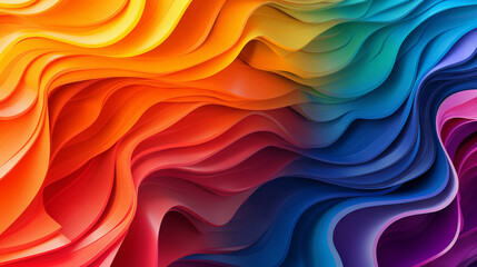 Fototapeta premium Abstract wave structure in rainbow colors, generated with ai