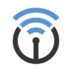 letter W wireless logo icon - obrazy, fototapety, plakaty