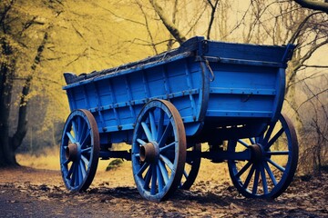 Fototapeta na wymiar Wagon in blue color. Generative AI