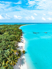 Vertical stock photo of a local Island in the Maldives