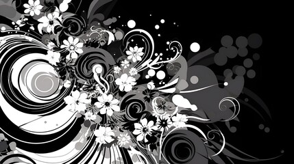 Sleek and modern black and white abstract background, ideal for minimalist designs, By Generative AI.
