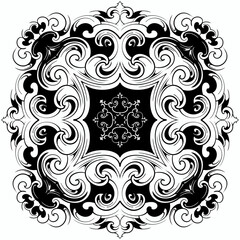ornament design with engraving concept in PNG format