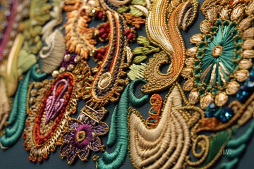 Fototapeta premium flower thread embroidery