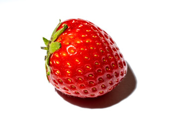 Macro strawberry isolated on white bacground