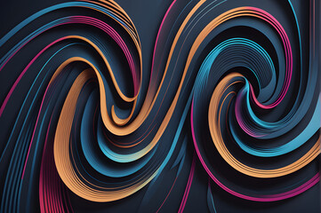 Abstract swirl curling line simulation flows thin background.