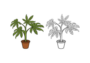Fototapeta premium Cannabis Tree Illustration vector eps format , suitable for your design needs, logo, illustration, animation, etc.