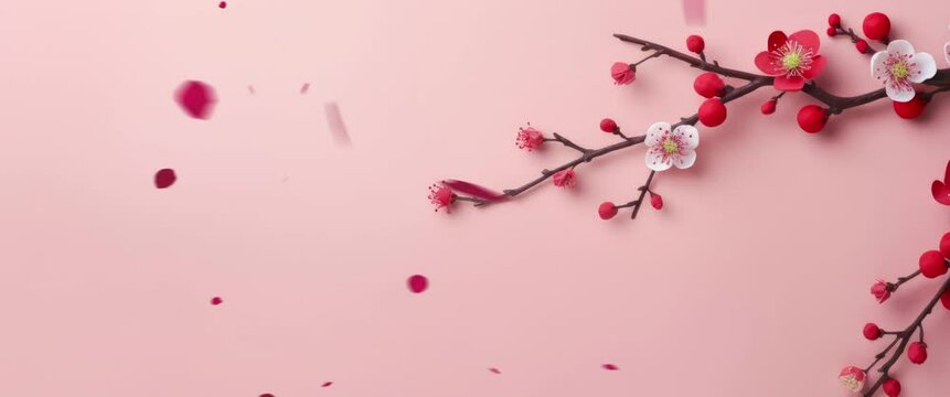 Anamorphic video Chinese new year celebration background.