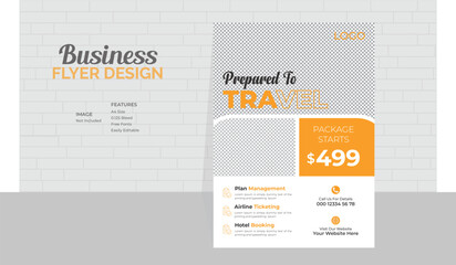 Travel Flyer Template Design, Travel Marketing Flyer.