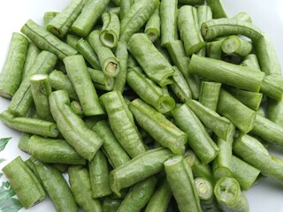 Fresh long bean vegetables, cut into smaller pieces