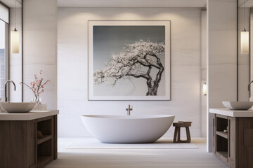 Modern and minimalistic Bathroom, Generative AI