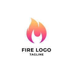 Fire Flame logo or icon design template