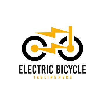 Electric Bicycle logo concept icon vector. Simple design modern electric bike tecnology vector.