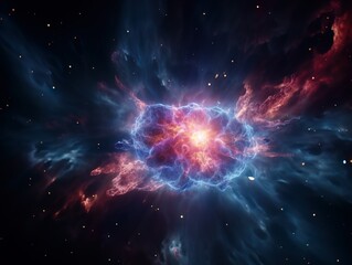 Imagination of a Big bang explosion. The beginning of a Universe. - obrazy, fototapety, plakaty