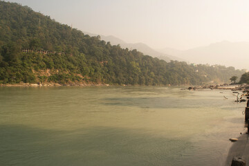 Scenic view of ganga river at rishikesh
