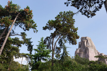 Big rock of the Vincennes wood in the 15th arrondissement of Paris city