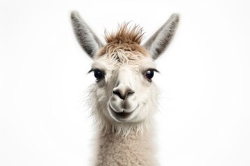 A curious llama posing for the camera created with Generative AI technology