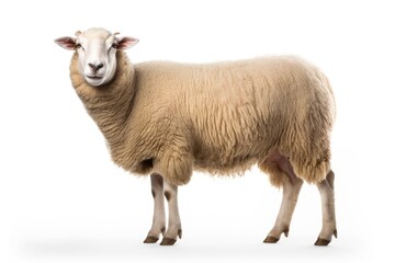 Fototapeta premium A lone sheep posing against a blank canvas created with Generative AI technology