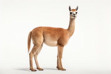 A cute Vicuna posing against a blank backdrop created with Generative AI technology