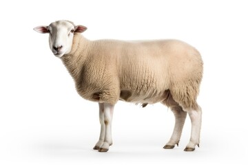 A lone sheep posing against a blank canvas created with Generative AI technology