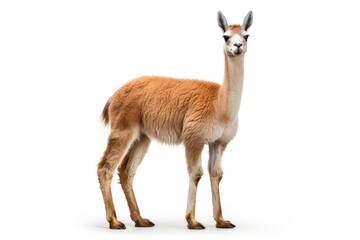A cute Vicuna posing against a clean white backdrop created with Generative AI technology