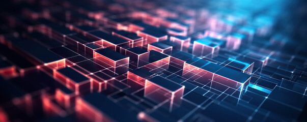 Digital abstract background. Can be used for technological processes, neural networks and AI, digital storages, sound and graphic forms, science, education, etc.