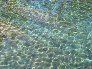 Fototapeta na wymiar Sea crystal clear water blue turquoise beautiful surface. 