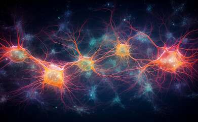 An artistic representation of the brain's synapses