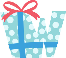 Giftbox Font Letter W