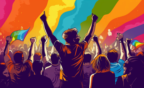 Pop art illustration pride day and the LGBT community