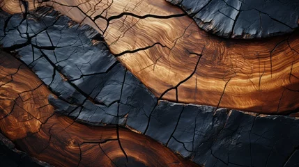Gardinen A mesmerizing blend of natural beauty and artistic abstraction, this close-up of a wood surface captivates with its wild, fluid patterns and evokes a sense of raw, untamed emotion © Envision