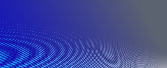 Vanishing dots vector abstract background in dark blue minimal style and place for text, technology theme halftone points gradient in motion, in 3D perspective.