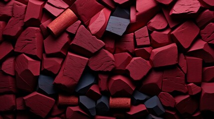 An alluring chaos of fiery reds and deep maroons, a bold collection of objects that exude passion and evoke a sense of rebellion and luxury - obrazy, fototapety, plakaty