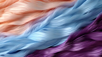 Vibrant hues of dyed feathers adorn a unique and whimsical piece of clothing, inviting us to embrace our inner wildness and express ourselves boldly - obrazy, fototapety, plakaty