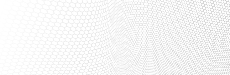 Hexagons pattern in 3D perspective vector abstract background, technology theme network and big data image. - obrazy, fototapety, plakaty