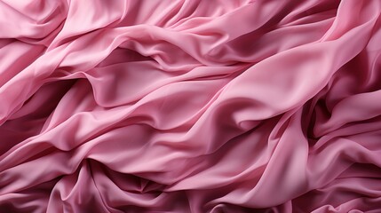 Obraz premium A billowing sea of luxurious lilac and pink silk folds, cascading like waves on a vibrant satin fabric, evoking a sense of feminine elegance and bold individuality in the world of fashion