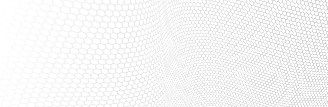 Hexagons pattern in 3D perspective vector abstract background, technology theme network and big data image.