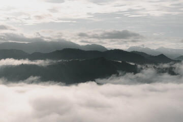 clouds over the mountains
