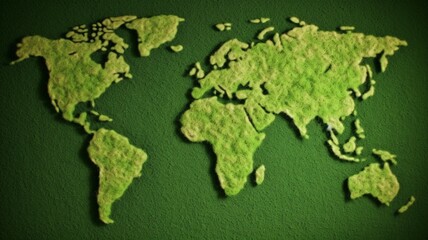 World map made with grass
