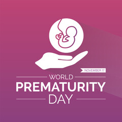 World Prematurity Day Vector Illustration with Tiny Newborn and Caring Hands. Vector template for background, banner, card, poster design.